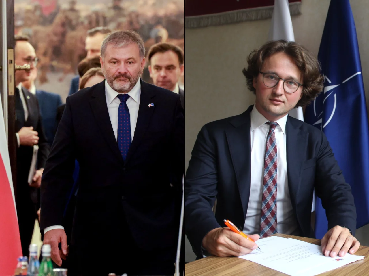 Minister sprawiedliwości Waldemar Żurek, rektor AWS Michał Sopiński