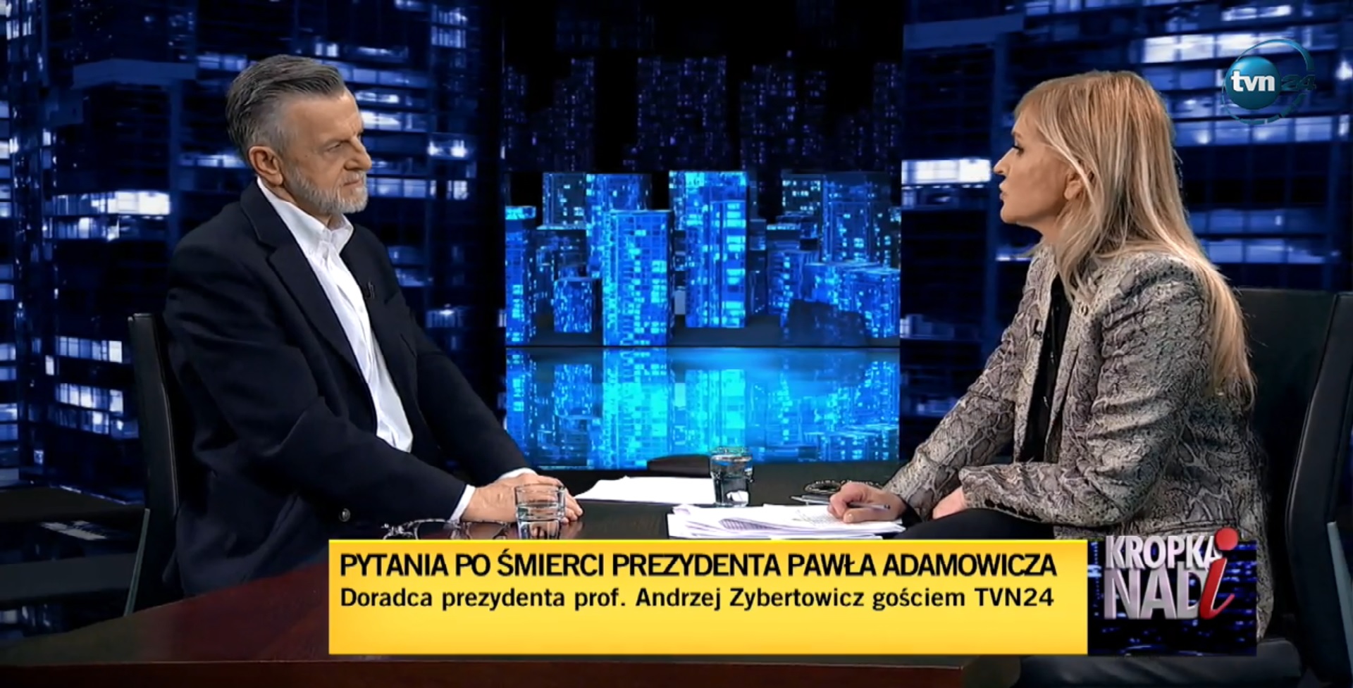 Prof. Andrzej Zybertowicz i Monika Olejnik w "Kropce nad i"