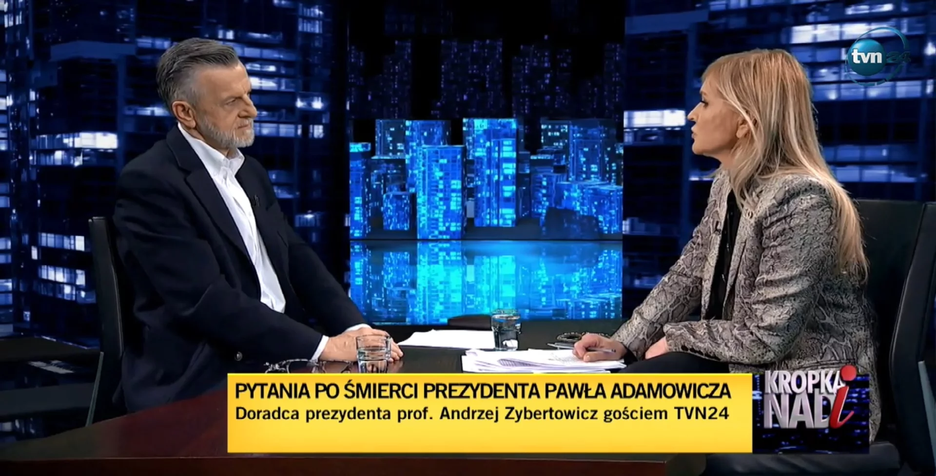 Prof. Andrzej Zybertowicz i Monika Olejnik w "Kropce nad i"