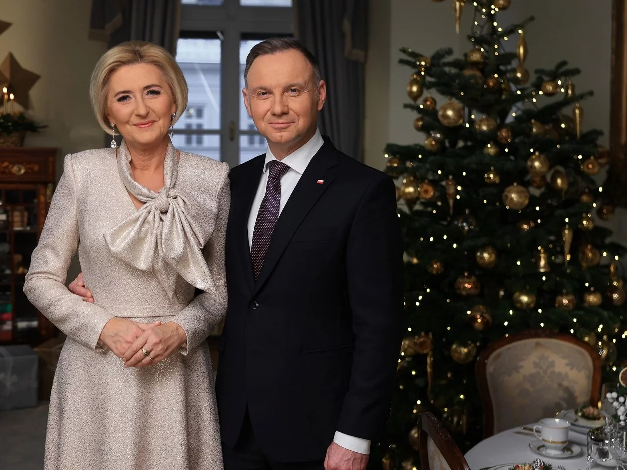 Pierwsza dama Agata Kornhauser-Duda i prezydent Andrzej Duda